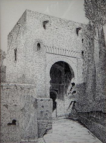 Puerta de la Justicia (Alhambra) Tinta Papel Paisaje