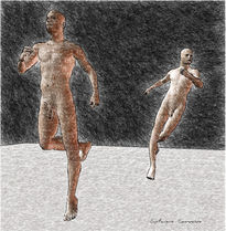 Two Men Running