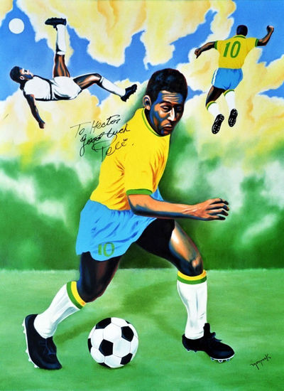 Pele O' Rey Oil Canvas Sports