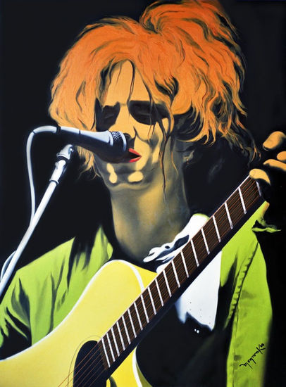 Robert Smith ''The Cure'' Oil Panel Portrait