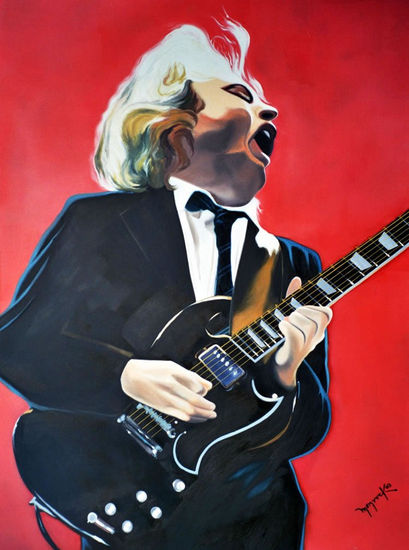 Angus Young Oil Panel Portrait