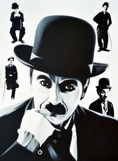 Charles Chaplin Oil Canvas Portrait