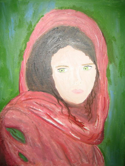 niña afgana 2 Oil Canvas