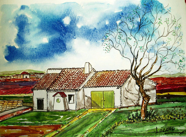 Aldea de Jose Antonio Lozano Watercolour Paper Landscaping