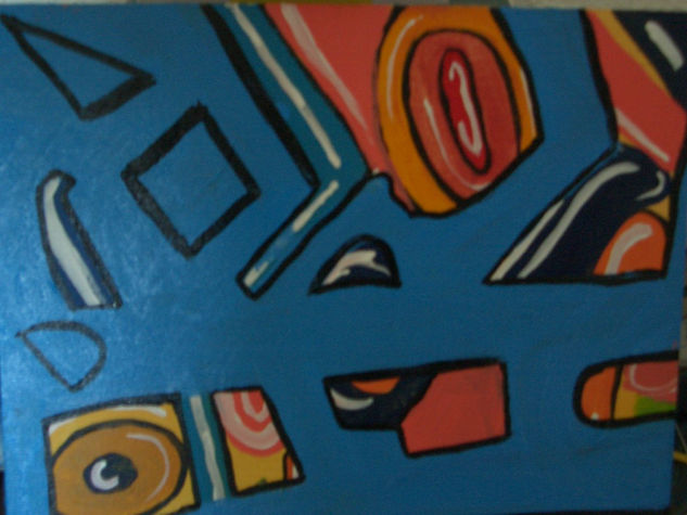 azul y otros (abstracto) Acrílico Tabla Paisaje