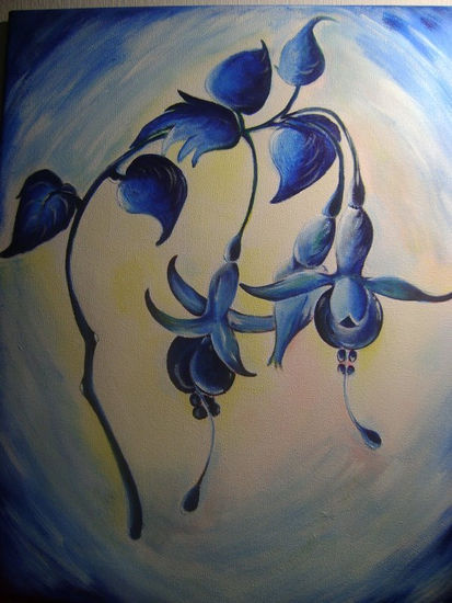 ..the blue fuchsia.. Acrylic Canvas Landscaping