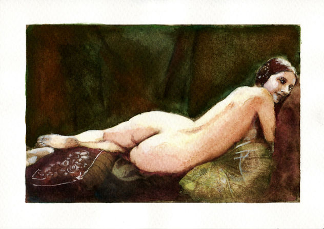 Chica desnuda de espalda