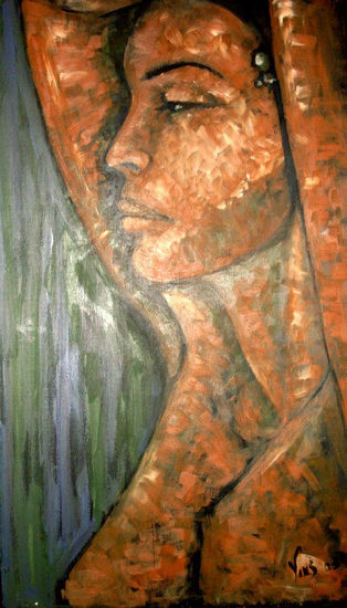 Africa 1 Oil Panel Figure Painting