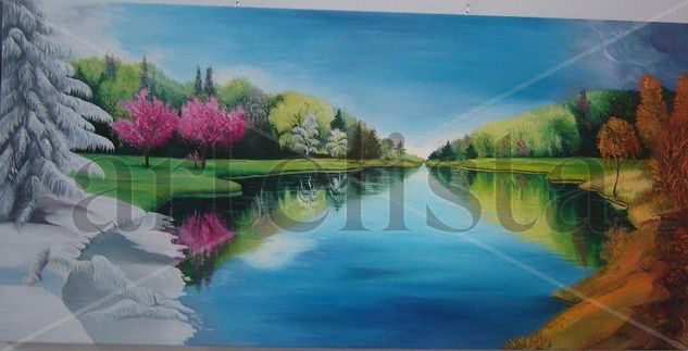 LAS CUATRO ESTACIONES Oil Canvas Landscaping