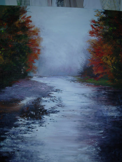 "La niebla" Oil Canvas Landscaping