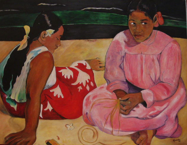 Homenaje a gauguin Óleo Lienzo Figura