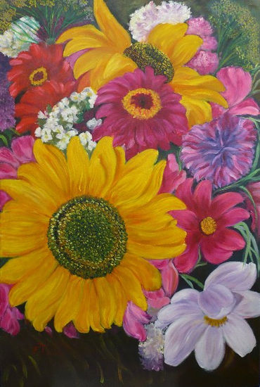 Jardin Oil Canvas Floral Painting