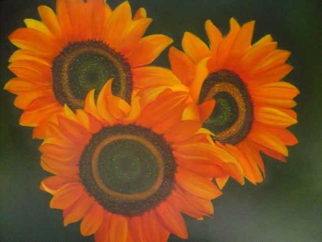 girasoles de enero Oil Canvas Floral Painting