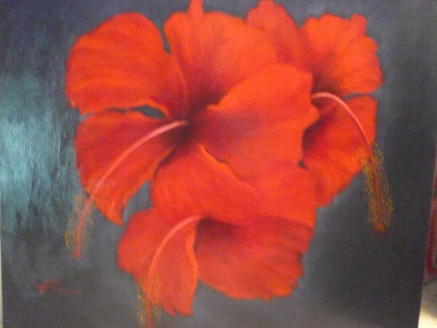 cayenas en seduccion Oil Canvas Floral Painting