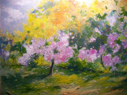 almendros de montaña Oil Canvas Landscaping