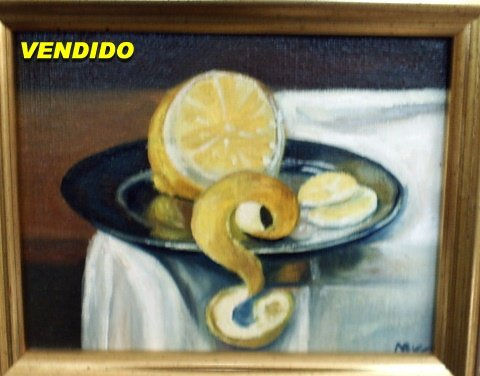 "Limón" Oil Panel Still Life Paintings