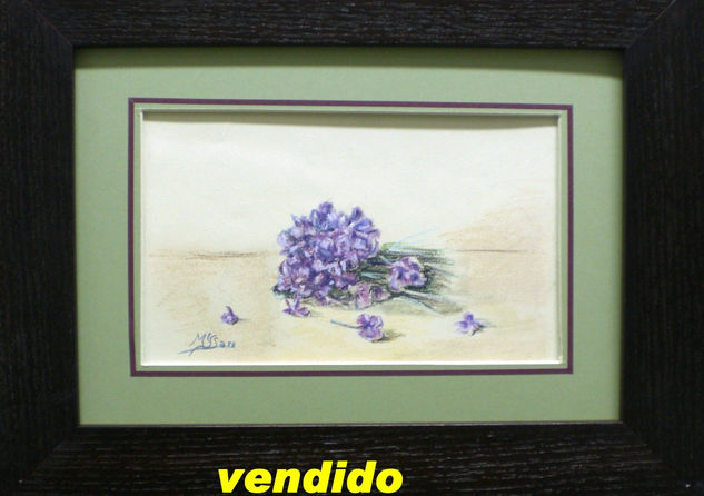 "Viletas" Pastel Paper Floral Painting