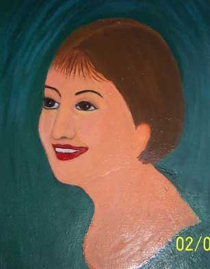 CARMEN DE PELO ROJO Acrylic Panel Portrait