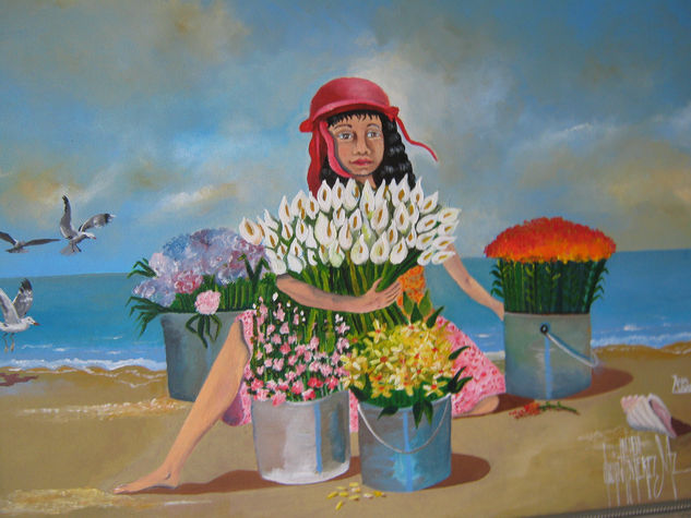 LA NIÑA DE JARABACOA Acrylic Canvas Figure Painting