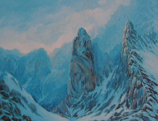 Picos de Europa "Soledad invernal" 61 Oil Canvas Landscaping