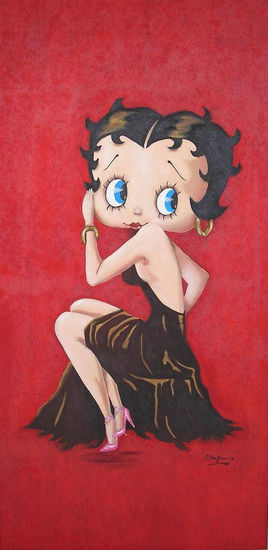 BETTY BOOP Oil Canvas Portrait