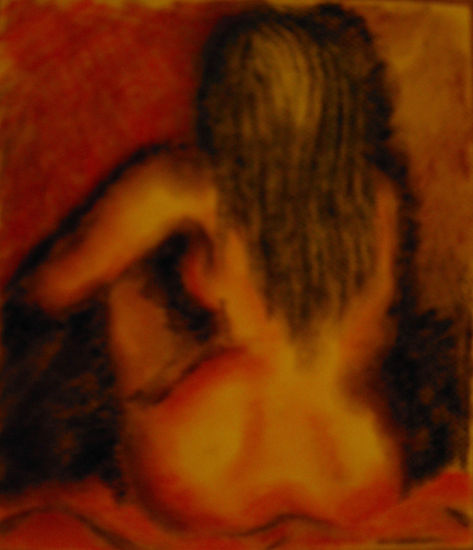 Desnudo  a la luz de la vela Pastel Paper Nude Paintings