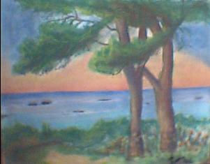 Paisaje frente al Mar Pastel Paper