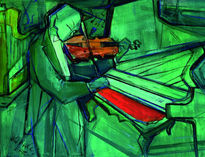 Violinista y piano