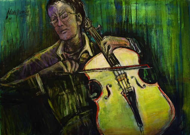 Musico (concentración) Acrylic Canvas Figure Painting