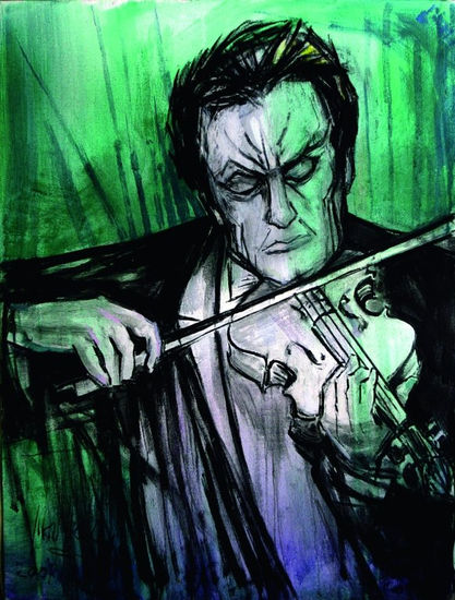 Violinista Acrylic Canvas Figure Painting