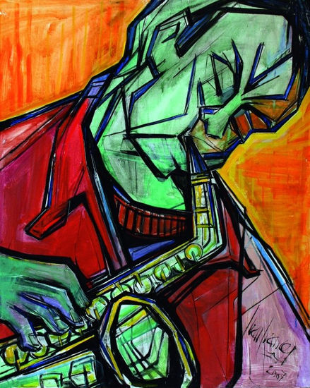 Jazz Acrylic Canvas Figure Painting