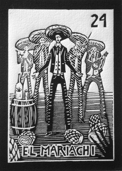 El mariachi Linocut