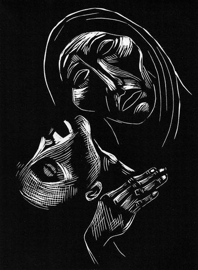 Pietá Linocut