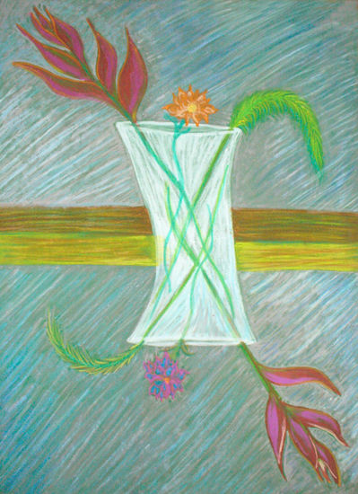 Jarron Dual Pastel Paper Floral Painting