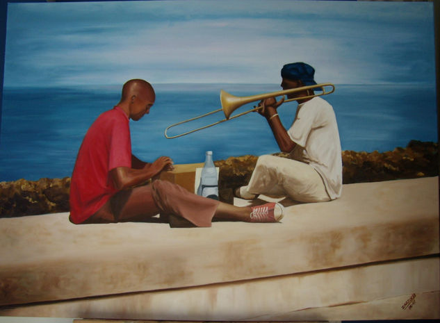 Malecón Oil Canvas Figure Painting