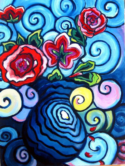 Flores I Oil Canvas Floral Painting