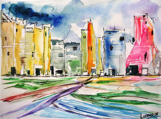 Alturas de Albacete. Homenaje a Rubio Watercolour Paper Landscaping