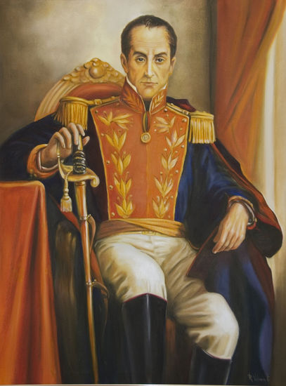 BOLIVAR. (UN HOMENAJE A RICARDO ACEVEDO B.) Oil Canvas Portrait