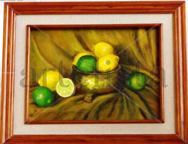 BODEGON CON LIMONES Oil Canvas Still Life Paintings