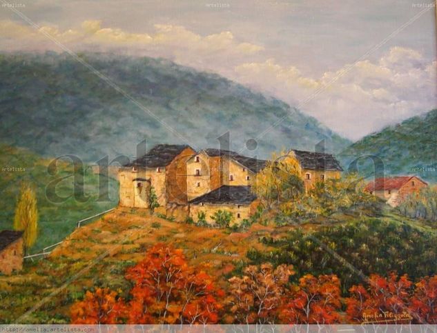 Casa de Vilars. Pirineo Oil Canvas Landscaping