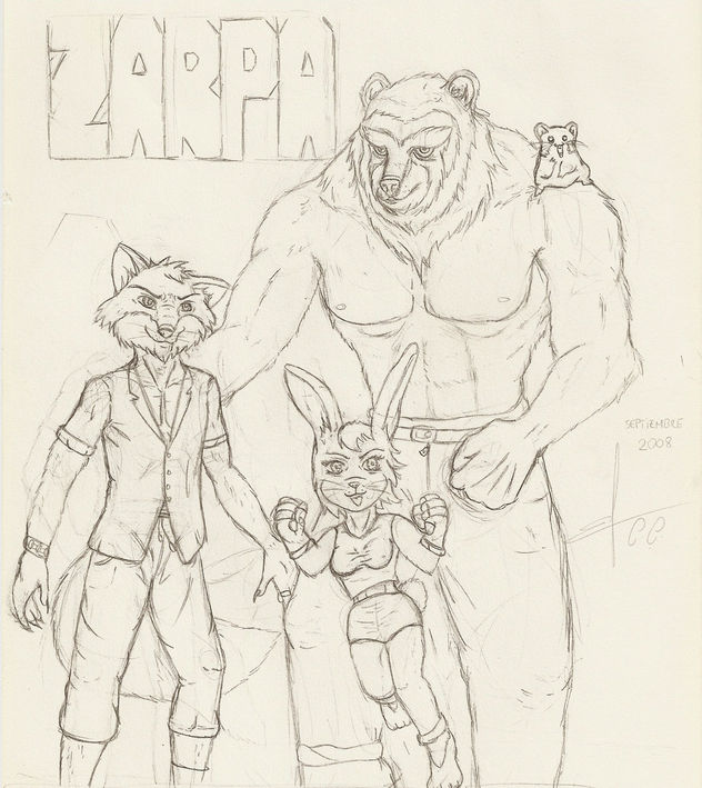 Croquis de la Portada de la revista "Zarpa!"