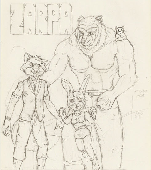 Croquis de la Portada de la revista "Zarpa!" 