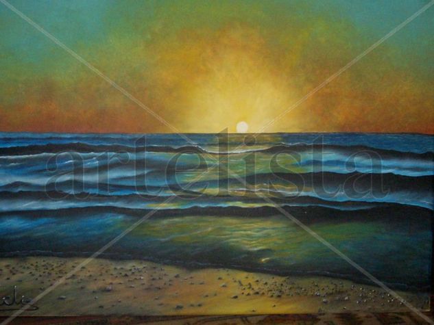 amanecer en la boca Oil Canvas Landscaping