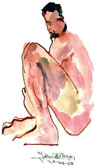 Boceto-de-Acuarelas-rapidas-26-05-08 Watercolour Paper Nude Paintings