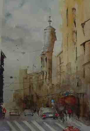 Calle Rincon y Juan C. Gomez Watercolour Paper Landscaping