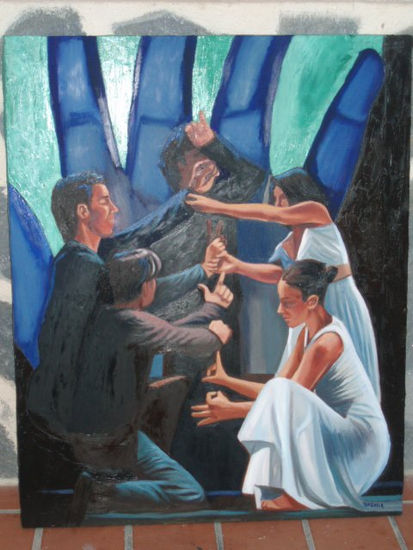 Integracion e igualdad Oil Canvas Figure Painting