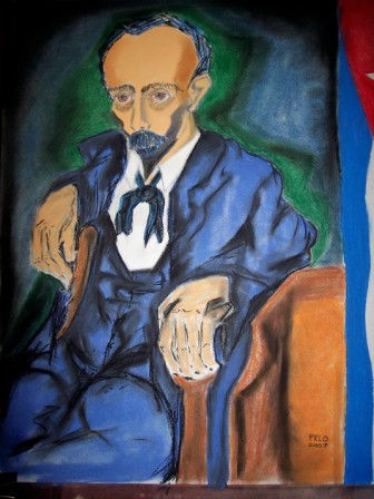 Jose Marti: El Otoño del Patriarca  II Pastel Cartulina Retrato