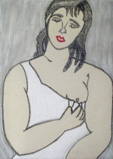 Mujer Modigliani Mixed media Canvas Figure Painting