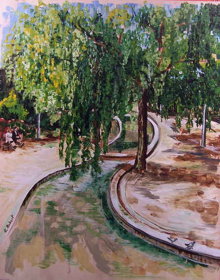 Plaça de Les Corts Oil Canvas