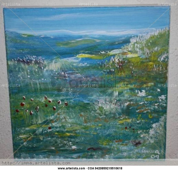 Paisaje azul Acrylic Canvas Landscaping